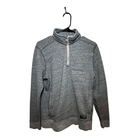 Abercrombie & Fitch Gray Soft 1/4 Fleece Sweater Adult Small Pullover Preppy - Picture 3 of 10